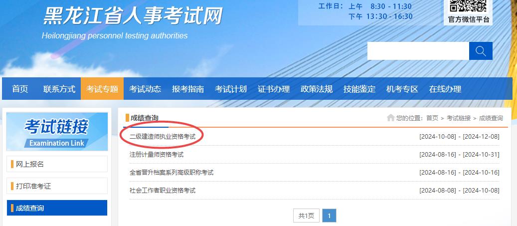 黑龙江二建成绩查询入口